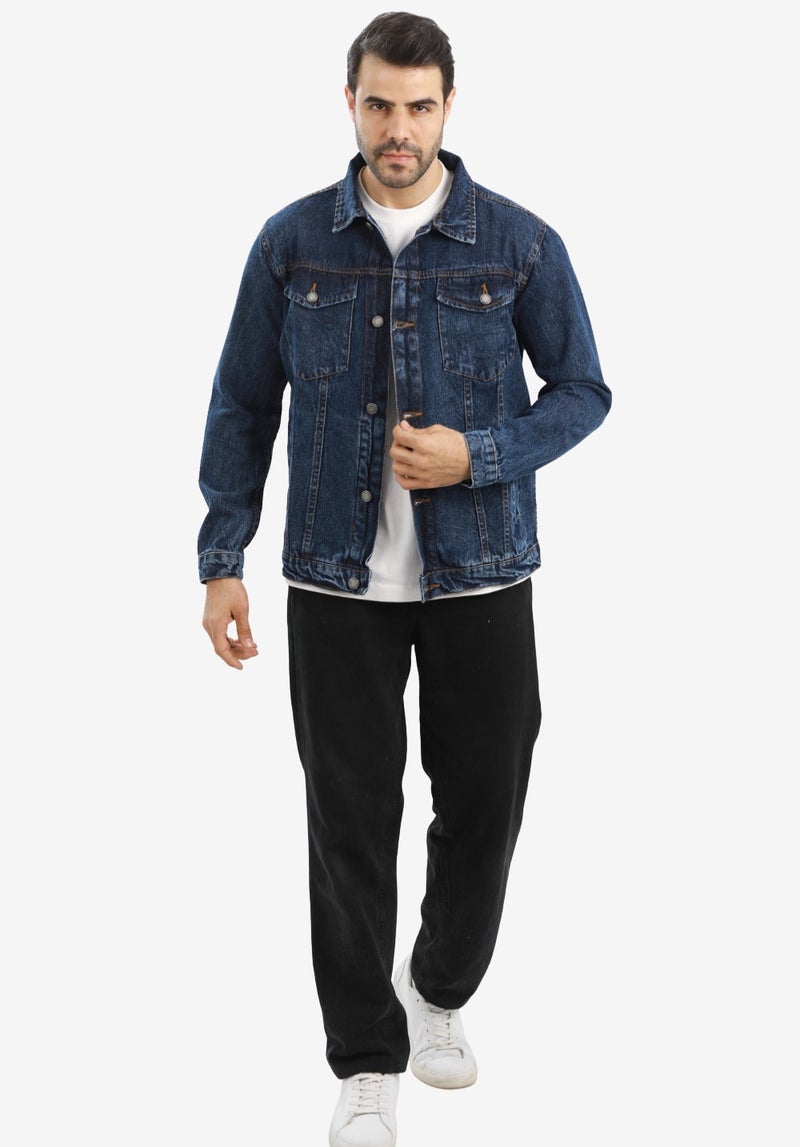WHITE RABBIT Washed Long Sleeves Regular Denim Jacket - Image 4